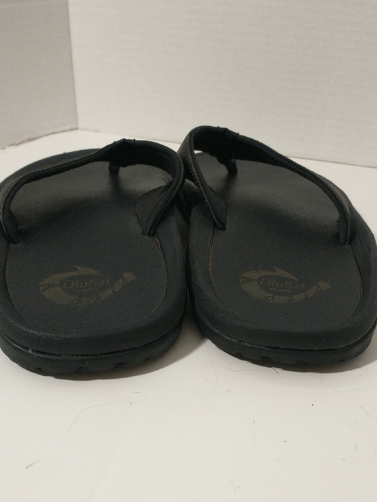 LIKE NEW OluKai Leather Ohana Men\'s Flip Flop, Size 7, Black, Beach, Vacation main image 10